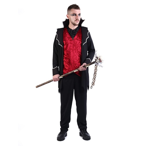 Fantasia masculina de padre zumbi, para fantasia de Halloween, acessório de  festa, grande, preto e branco 