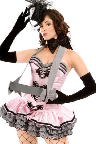 Cigarette Corsellet Luva Preta