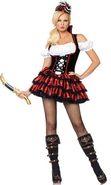 Pirata Babados Preto Vermelho