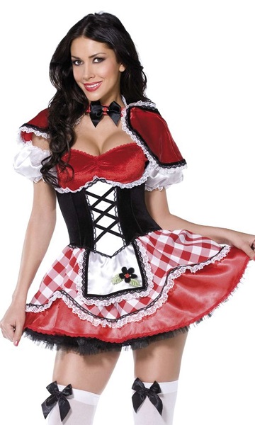 Chapeuzinho Vermelho saia xadrez